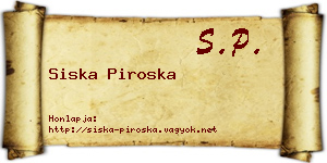 Siska Piroska névjegykártya